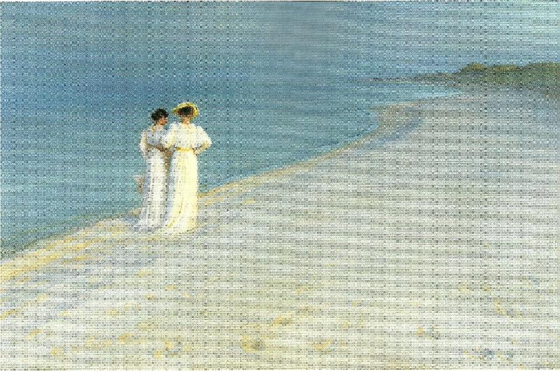 Peter Severin Kroyer sommeraften pa skagen sonderstrand